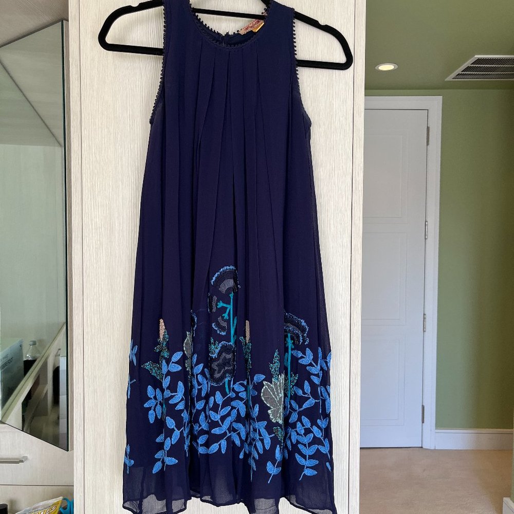 Anthropologie A line beaded flowy dress